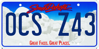 SD license plate 0CSZ43