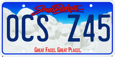SD license plate 0CSZ45