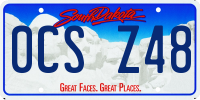 SD license plate 0CSZ48