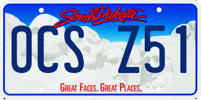 SD license plate 0CSZ51