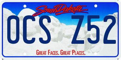 SD license plate 0CSZ52