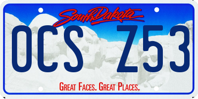 SD license plate 0CSZ53