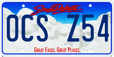 SD license plate 0CSZ54