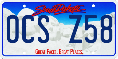 SD license plate 0CSZ58