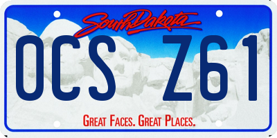 SD license plate 0CSZ61