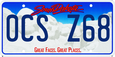 SD license plate 0CSZ68