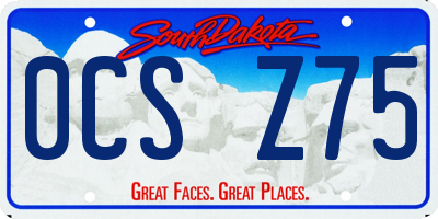 SD license plate 0CSZ75
