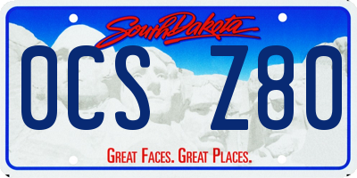 SD license plate 0CSZ80