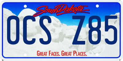SD license plate 0CSZ85