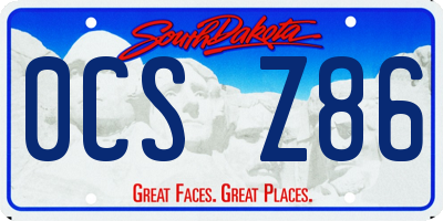 SD license plate 0CSZ86