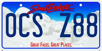 SD license plate 0CSZ88