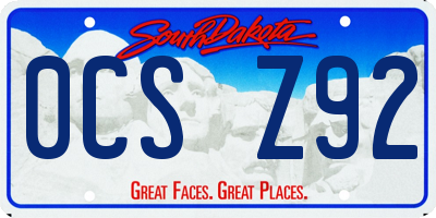 SD license plate 0CSZ92
