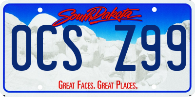 SD license plate 0CSZ99