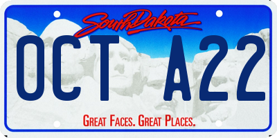 SD license plate 0CTA22