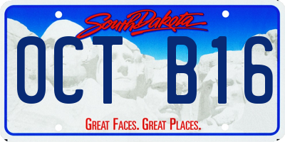 SD license plate 0CTB16