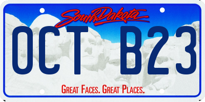 SD license plate 0CTB23