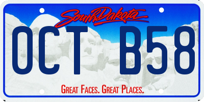 SD license plate 0CTB58