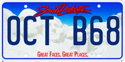 SD license plate 0CTB68