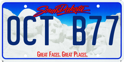 SD license plate 0CTB77