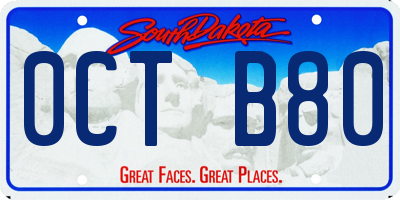 SD license plate 0CTB80