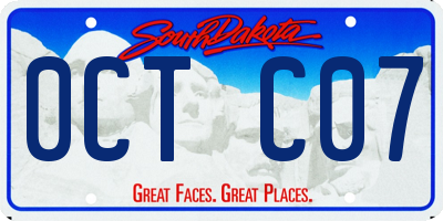 SD license plate 0CTC07