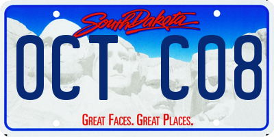 SD license plate 0CTC08