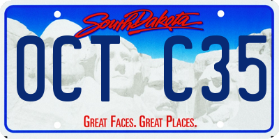SD license plate 0CTC35