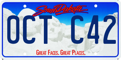 SD license plate 0CTC42