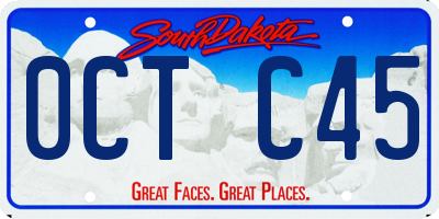 SD license plate 0CTC45