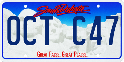 SD license plate 0CTC47