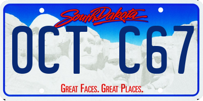 SD license plate 0CTC67