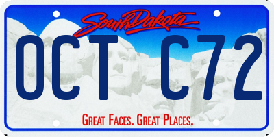 SD license plate 0CTC72