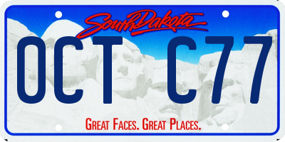 SD license plate 0CTC77