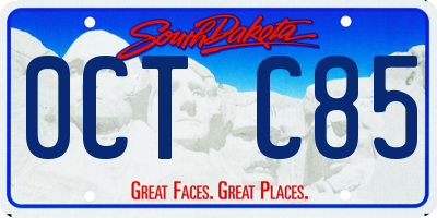 SD license plate 0CTC85