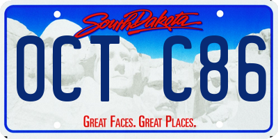 SD license plate 0CTC86