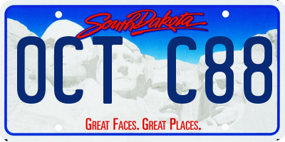 SD license plate 0CTC88