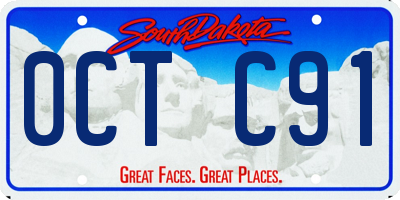 SD license plate 0CTC91