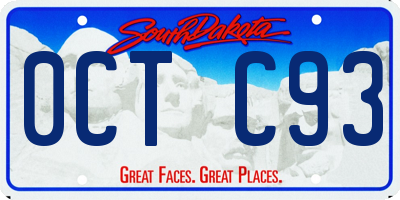 SD license plate 0CTC93