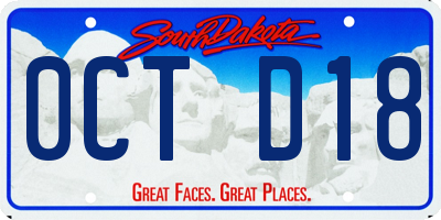 SD license plate 0CTD18