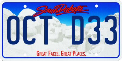 SD license plate 0CTD33