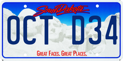 SD license plate 0CTD34
