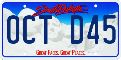 SD license plate 0CTD45