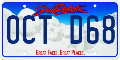 SD license plate 0CTD68
