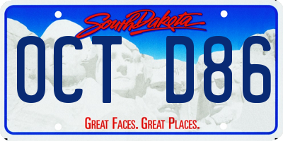 SD license plate 0CTD86