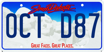 SD license plate 0CTD87