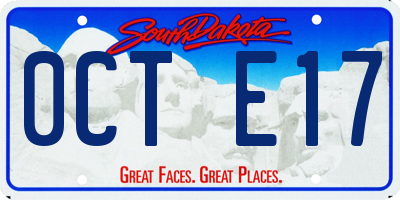 SD license plate 0CTE17