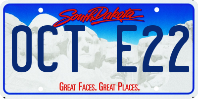 SD license plate 0CTE22