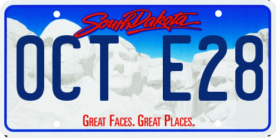 SD license plate 0CTE28