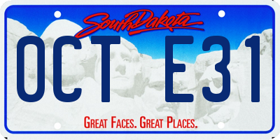SD license plate 0CTE31