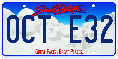 SD license plate 0CTE32